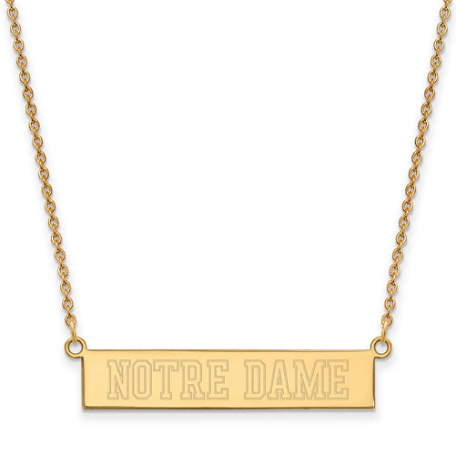 14ky University of Notre Dame Small Bar Necklace