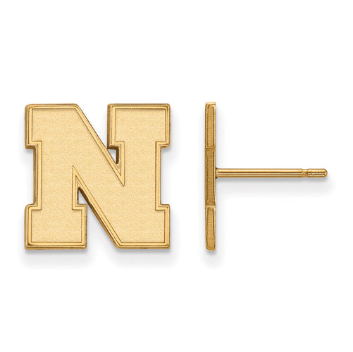10ky University of Nebraska Small Post Letter N  Earrings