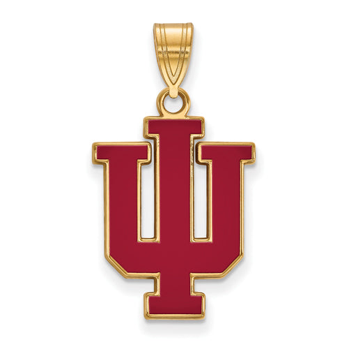 SS w/GP Indiana University Large Enamel Pendant
