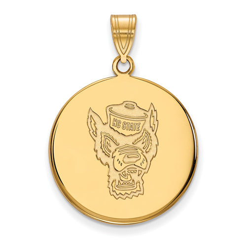 SS w/GP North Carolina State U Large Disc Pendant