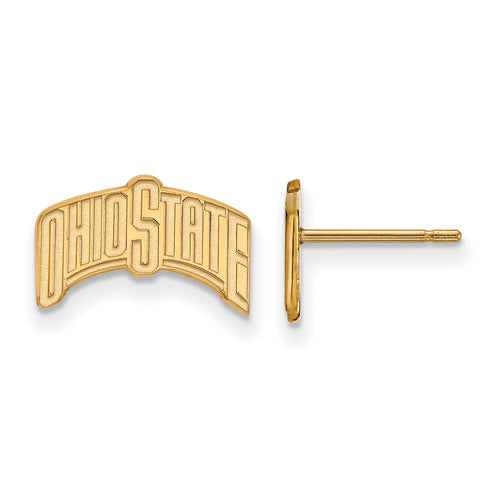 SS w/GP Ohio State U Small "OHIO STATE" Post Earrings