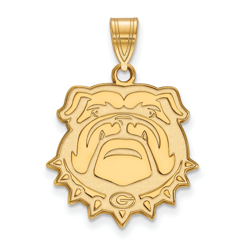 10ky University of Georgia Large Bulldog Face Pendant
