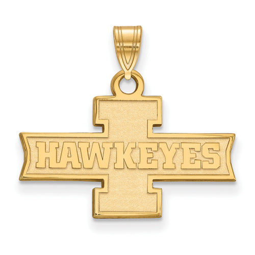 SS w/GP University of Iowa Small I HAWKEYES Pendant