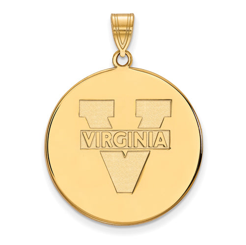 10ky University of Virginia XL Text Logo Disc Pendant