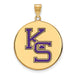 SS w/GP Kansas State University XL Enamel K-S Disc Pendant