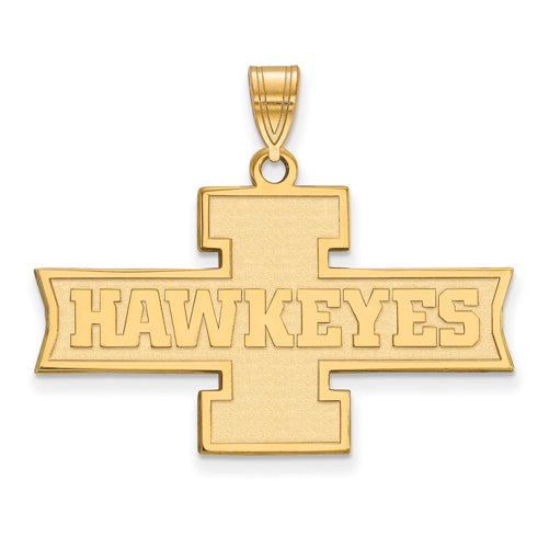 SS w/GP University of Iowa Medium Pendant
