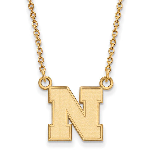 14ky University of Nebraska Small Letter N  Necklace