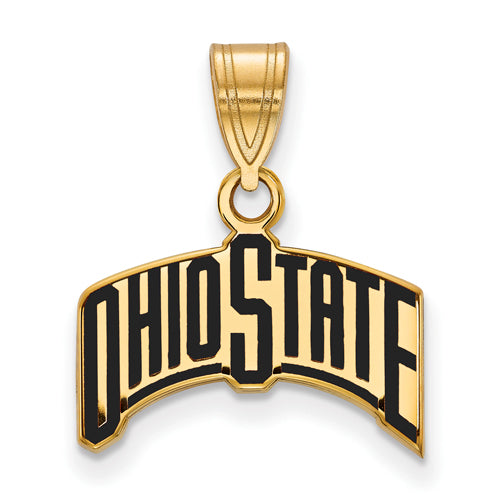 SS w/GP Ohio State Medium Enamel "OHIO STATE" Pendant