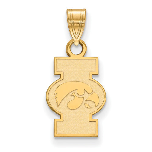 14ky University of Iowa Small I Hawkeye Pendant