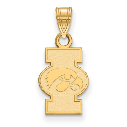 SS w/GP University of Iowa Small Hawk I Pendant