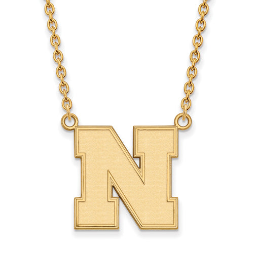 14ky University of Nebraska Large Letter N  Necklace