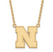 SS w/GP University of Nebraska Large Letter N  Necklace