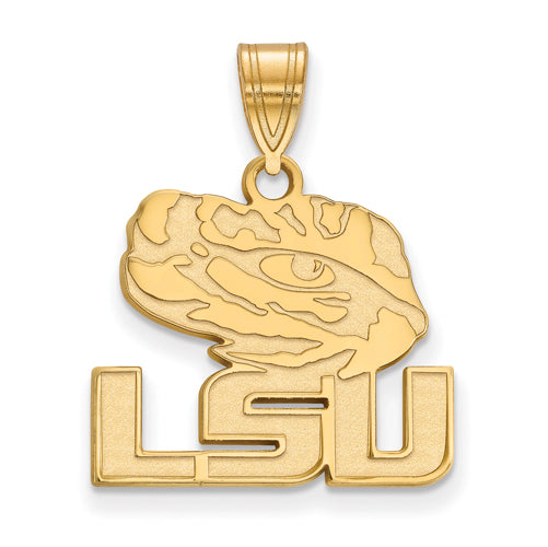 10ky Louisiana State University Medium LSU Tiger Head Pendant