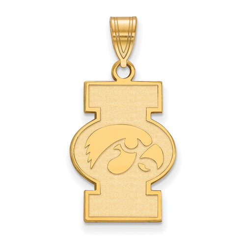 SS w/GP University of Iowa Large Hawk I Pendant
