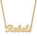 14ky University  of Mississippi Small Rebels Pendant w/Necklace