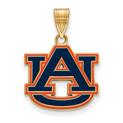 SS w/GP Auburn University Medium Enamel Pendant