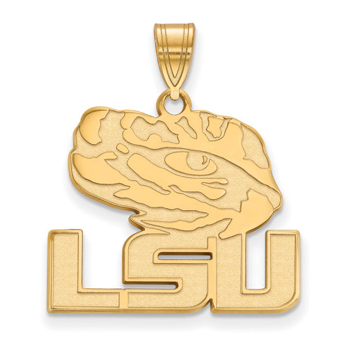 SS w/GP Louisiana State University Large LSU Tiger Head Pendant