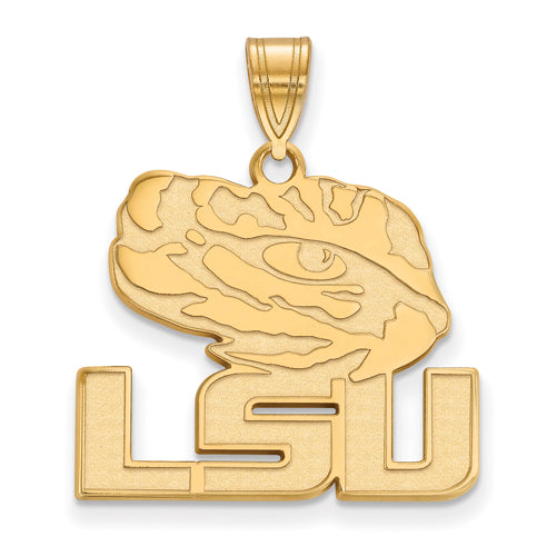 10ky Louisiana State University Large LSU Tiger Head Pendant