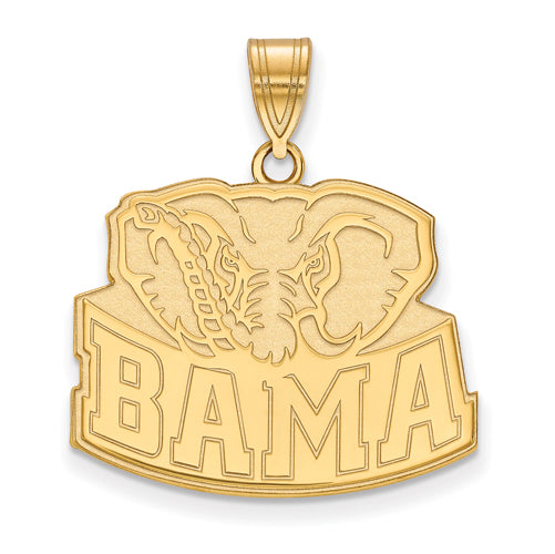 SS w/GP University of Alabama Large Bama Elephant Pendant