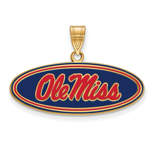 SS w/GP University  of Mississippi Medium Ole Miss Enamel Pendant