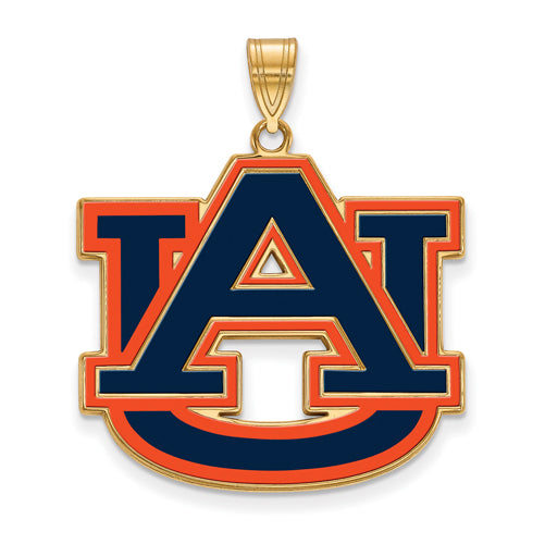 SS w/GP Auburn University XL Enamel Pendant