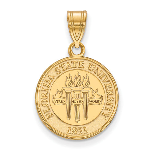 SS w/GP Florida State University Medium Crest Pendant