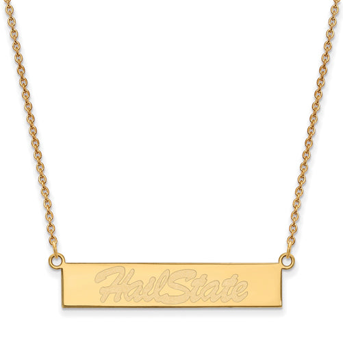 SS w/GP Mississippi State University  Hail State Small Bar Necklace