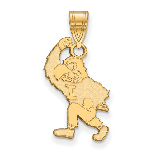 SS w/GP University of Iowa Large Mascot Pendant