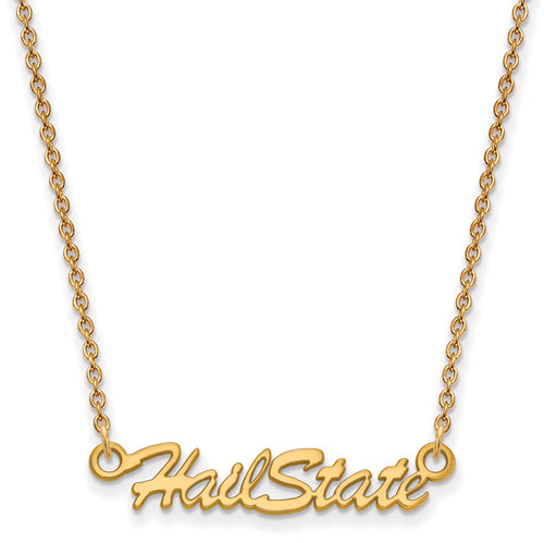 SS w/GP Mississippi State University Small Hail State Script Necklace