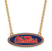 SS w/GP Univ  of Miss Ole Miss Large Enameled Oval  Necklace
