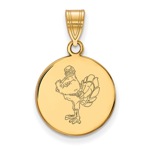 SS w/GP Virginia Tech Medium HokieBird Disc Pendant