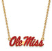 SS w/GP Univ  of Miss Ole Miss Large Enameled Pendant Necklace