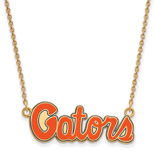 SS w/GP University of Florida Sm Enl Pendant w/necklace