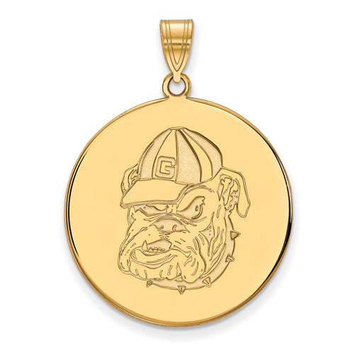 10ky University of Georgia XL Bulldog Disc Pendant