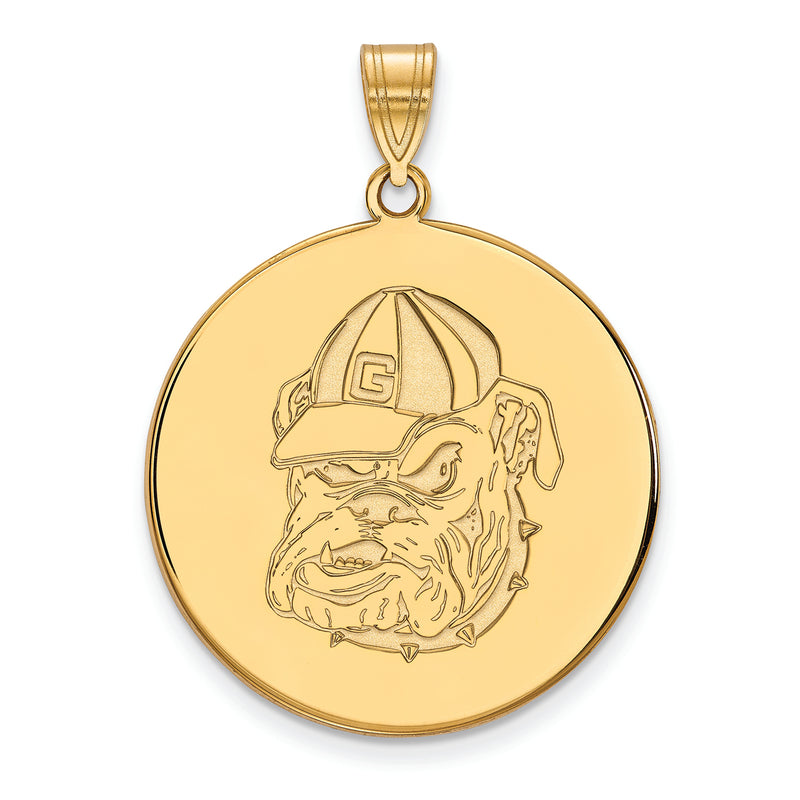 14ky University of Georgia XL Bulldog Disc Pendant