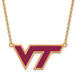SS w/GP Virginia Tech Large Enamel VT Logo Pendant w/Necklace