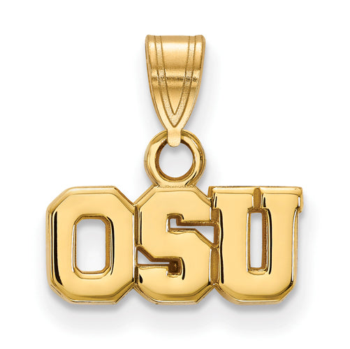 14ky Ohio State U Small "OSU" Pendant
