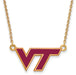 SS w/GP Virginia Tech Small Enamel VT Logo Pendant w/Necklace