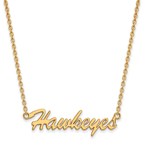 SS w/GP University of Iowa Medium Pendant w/Necklace