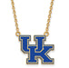SS w/GP U of Kentucky Large Enamel Pendant w/Necklace