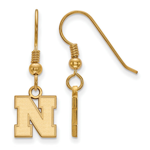 SS w/GP University of Nebraska XS Earrings Dangle