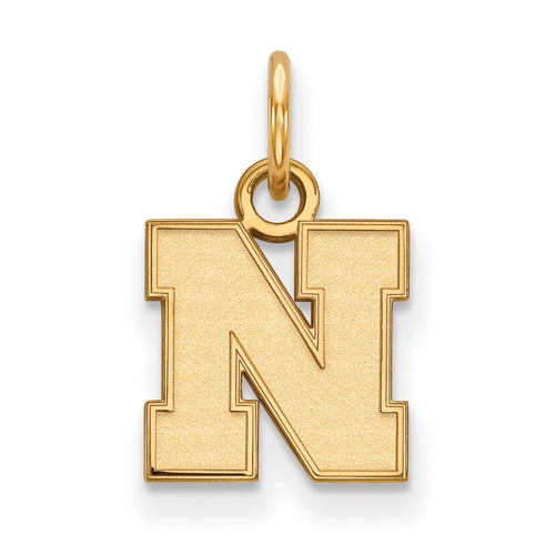 SS w/GP University of Nebraska XS Letter N  Pendant