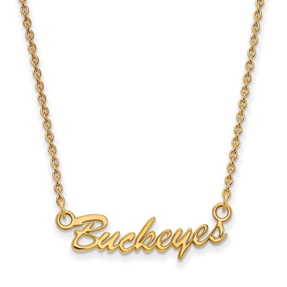 10ky The Ohio State University Small Buckeyes Script 18 inch Necklace