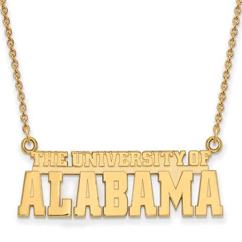 Sterling Silver Gold-plated LogoArt The University of Alabama Large Pendant 18 inch Necklace