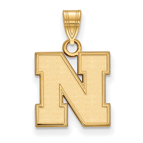 14ky University of Nebraska Small Letter N  Pendant