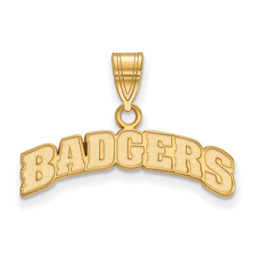 14ky University of Wisconsin Medium Arched "BADGERS" Pendant
