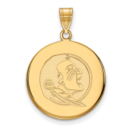 SS w/GP Florida State University Large Disc Pendant