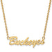 Sterling Silver Gold-plated LogoArt The Ohio State University Medium Buckeyes Script 18 inch Necklace