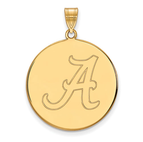 SS w/GP University of Alabama Letter A XL Disc Pendant