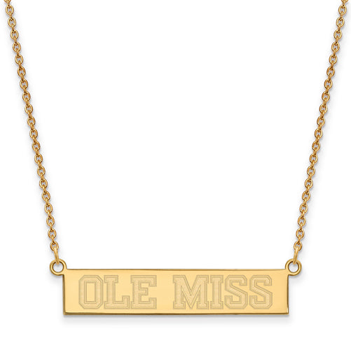 SS GP University  of Mississippi Ole Miss Small Bar 18 inch Necklace
